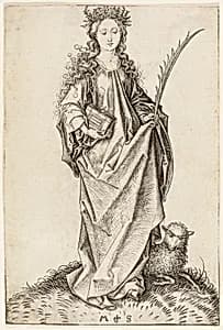 St. Agnes by Martin Schongauer