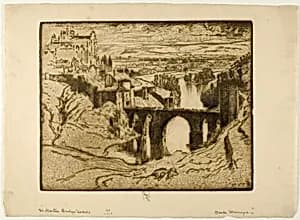 St. Martin's Bridge, Toledo by Joseph Pennell