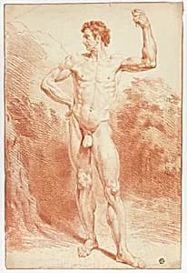 Standing Academic Male Nude by Unknown