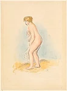 Standing Female Bather by Pierre-Auguste Renoir