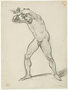 Standing Male Nude by Jean Baptiste Camille Corot