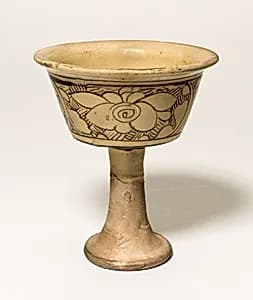 Stem Cup with Flowers by Unknown
