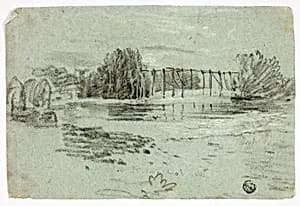 Stream and Trestle Bridge by William Turner