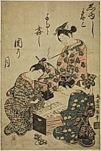 Sugoroku Players by Torii Kiyohiro