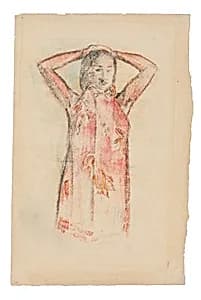 Tahitian Girl in a Pink Pareu by Paul Gauguin