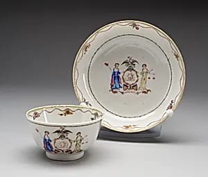 Tea Bowl and Saucer by Chinese export porcelain