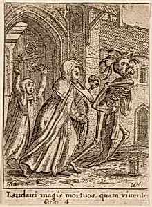 The Abbess and Death by Wenceslaus Hollar