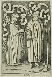 The Churchgoers by Israhel van Meckenem, the younger