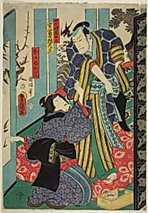 The Country Samurai Sachuta and Odan by Utagawa Kunisada I (Toyokuni III)