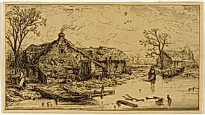 The Frozen Pond by Charles Émile Jacque