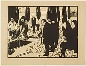 The Funeral by Félix Edouard Vallotton