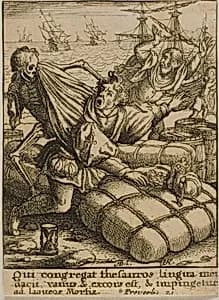 The Merchant and Death by Wenceslaus Hollar