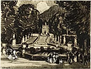 The Park, La Granga by Joseph Pennell
