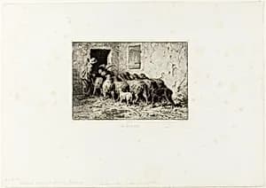 The Sheep Coming Home by Charles Émile Jacque