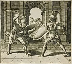 The Two Gladiators by Master of the Die
