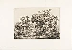 The Two Oaks, Fontainebleau by Eugène Blery