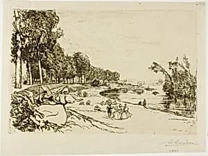 The Way to Billancourt by Louis Auguste Lepère
