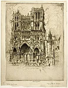 The West Front, Amiens by Joseph Pennell