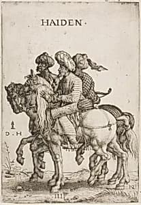 Three Turkish Soldiers (Cavalrymen) by Daniel Hopfer, I