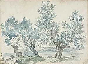 Three Willow Trees by Louis Gabriel Moreau