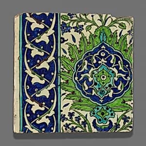 Tile with Floral Design by Islamic
