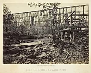 Trestle Bridge at Whiteside by George N. Barnard