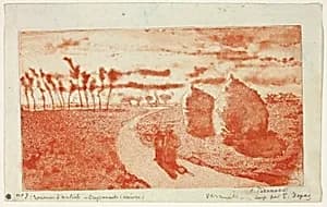 Twilight with Haystacks by Camille Pissarro