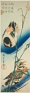 Two Ducks Swimming Among Reeds by Utagawa Hiroshige