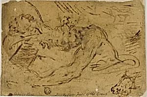 Two Grappling Figures by Salvator Rosa