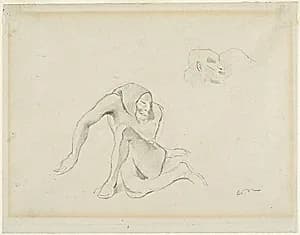 Two Grotesque Figures by Odilon Redon