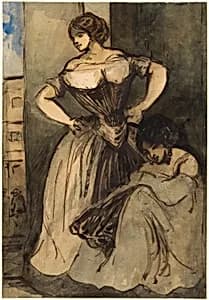 Two Women by Constantin Guys