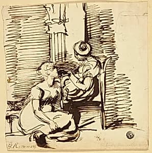 Two Women in Interior by George Romney