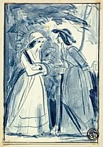 Two Women in Late 18th Century Dress by William Edward Frost