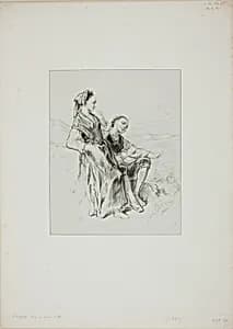 Untitled (Two Basque Girls) by Paul Gavarni