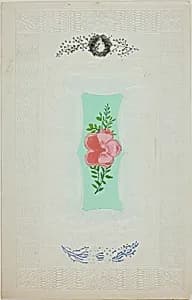 Untitled Valentine (Pink Flower on Green) by Unknown