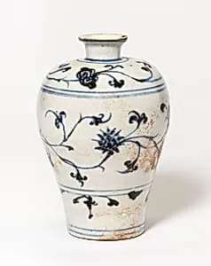 Vase with Stylized Flowers and Vines by Unknown