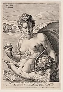 Venus and Cupid, from Three Goddesses by Jan Saenredam