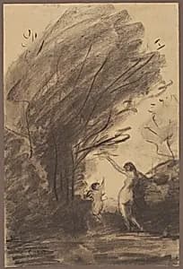 Venus Disarming Cupid by Jean Baptiste Camille Corot