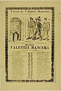 Verses of Valentin Mancera by José Guadalupe Posada