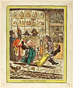 Very Slippy Weather by James Gillray
