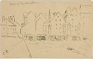 Water Mills in Meaux by Camille Pissarro