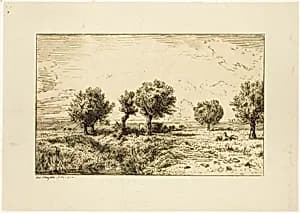 Willows in a Landscape by Charles Émile Jacque