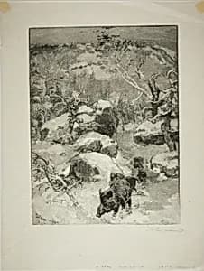 Winter: Cuvier-Châtillon Cliff by Louis Auguste Lepère