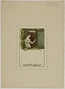 Woman at Lattice Window by Kate Greenaway