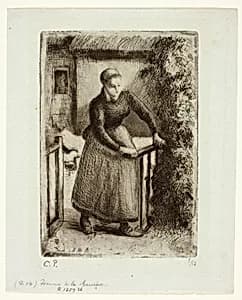 Woman at the Gate by Camille Pissarro