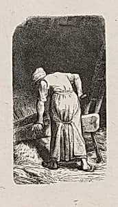 Woman Crushing Flax by Jacques Adrien Lavieille