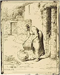 Woman Emptying a Pail by Jean François Millet