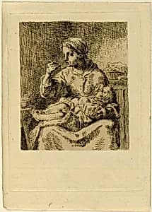 Woman Feeding Her Child by Jean François Millet