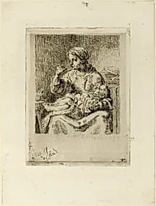 Woman Feeding Her Child by Jean François Millet