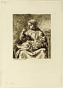 Woman Feeding Her Child by Jean François Millet